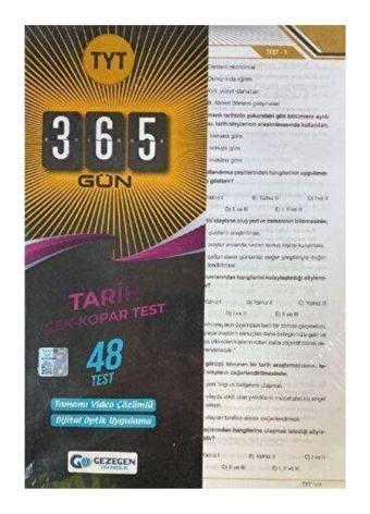 Gezegen Yayıncılık TYT 365 Gün Tarih 48 Yaprak Test