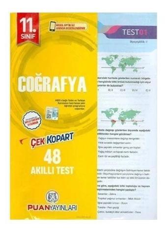11. Sınıf Coğrafya Yaprak Test Puan Yayınları - Puan Yayınları