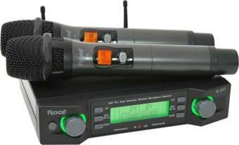 Roof Uhf Dijital Kontrol Kablosuz Telsiz 2 El Mikrofonu R-203 Ee.