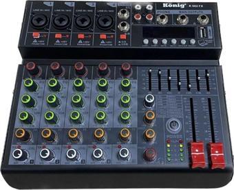 König K-502 Fx Usb/Bluetooth 7 Bant Eq 6 Kanal Deck Mixer (4353)