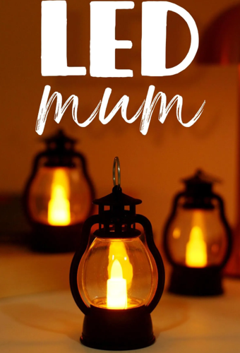 Led Mum Mini Kamp Tipi 1 Adet Pil Dahil Dumansız Alev Ledli  Dekor Işığı SİYAH PT430