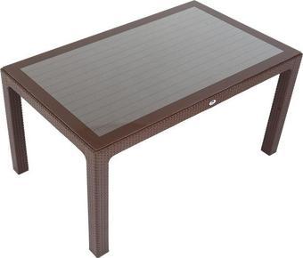 Mandella 90x150 Elit Rattan Masa (Camlı) KAHVERENGİ