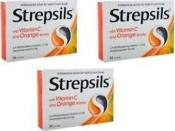 Strepsils Vitamin C Orange 24 Pastil Portakal Aromalı (3 Kutu)