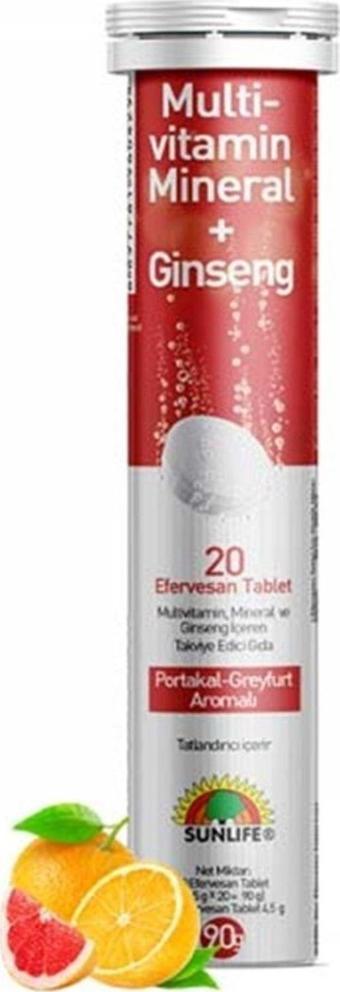 Sunlife Multivitamin Mineral + Ginseng 20 Efervesan Tablet