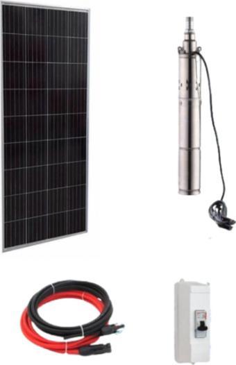 Entech Enerji 12 V Volt 205 W Watt Güneş Enerjili Dc Dalgıç Pompa Set Solar Sulama Paket Sistem