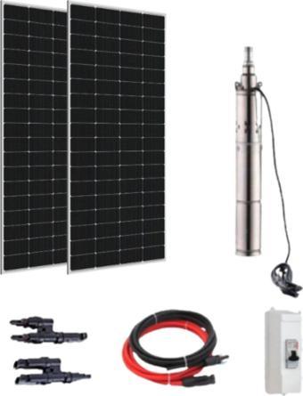 Entech Enerji 12 V Volt 460 W Watt Güneş Enerjili Dc Dalgıç Pompa Set Solar Sulama Paket Sistem