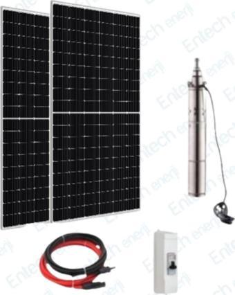 Entech Enerji 60 V Volt 860 W Watt Güneş Enerjili Dc Dalgıç Pompa Set Solar Sulama Paket Sistem