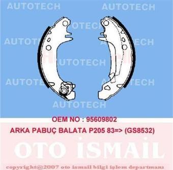 ARKA PABUÇ BALATA CITROEN VISA 1.6GTİ 1.7D 180x32 GS8532