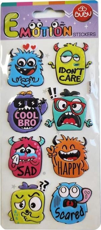 Bu-Bu Emotions Puffy Sticker Monsters 9x21 SWP-1701