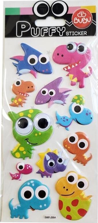 Bu-Bu Puffy Sticker Oynar Gözlü Dinazorlar 9x21 SWP-2004