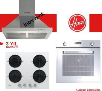 Hoover Beyaz & İnox 3'lü Ankastre Set (hch6mxtk-hvwm6mw-3051w)