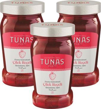 Tunas Çilek Reçeli 380 gr Cam x 3 Adet