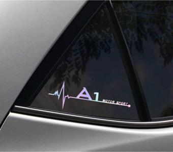 A1 Yan Cam Sticker Oto Kapı 20 Cm X 7 Cm Hologram c5