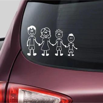 Aile Araba Arka Cam Oto Sticker Yapıştırması Anne Baba Çocuklar