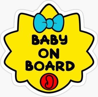 Arabada bebek var Baby On Board Sticker Yapıştırma 19CM md4