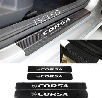 Corsa Karbon Kapı Eşiği Kaplama Sticker Yapıştırma 4 lu Set zz151