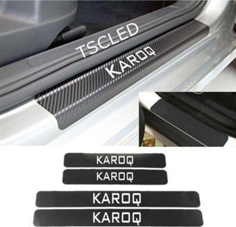 Skoda Karoq Karbon Kapı Eşiği Koruma Sticker Yapıştırma (4lu Set)