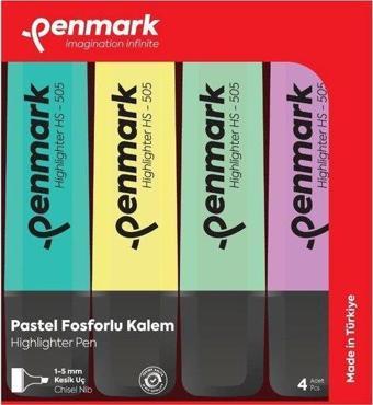 Penmark Fosforlu Kalem 4 lü Asetat Karışık Renk Pastel Blisterli Set