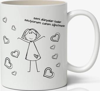 24 Kasım Öğretmenler Günü Tasarımlı Kupa Bardak Baskılı Kahve Kupa Bardak Model 3