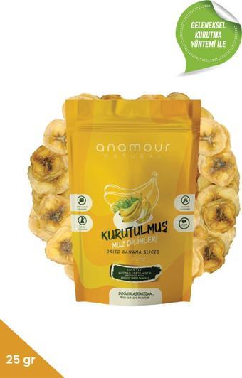 Anamour Natural Muz Kurusu - Cips Muz (Şekersiz) - Kuru Meyve Kıtırı 25 Gram- Meyve Cipsi