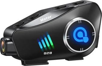 Vothoon Q28 Motosiklet Kask Bluetooth Kulaklık 1080P Kamera Interkom Kulaklık Su Geçirmez Intercom