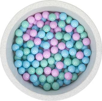 Wellgro Bubble Pops Açık Gri Sünger Top Havuzu / Mavi, Mint, Lila Toplu