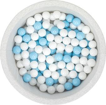 Wellgro Bubble Pops Açık Gri Sünger Top Havuzu / Beyaz,Beyaz,Mavi Toplu