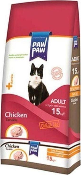 Paw Paw Tavuklu Kedi Maması 15 Kg