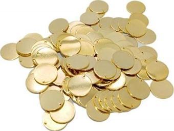 1,8x25mm Yuvarlak Tek Delik Pirinç Payet Pul Parlak 640gr
