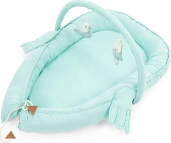 Wellgro Melek Kanatlı Anne Yanı Bebek Yatağı Babynest-Mint ,İlk Yatağım, Oyuncak Barlı Bebek Yuvası
