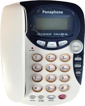 Panaphone KX-T2838LM Çift Renk Masaüstü Kablolu Ev Telefonu (Beyaz)