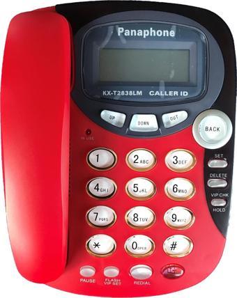 Panaphone KX-T2838LM Çift Renk Masaüstü Kablolu Ev Telefonu (Kırmızı)