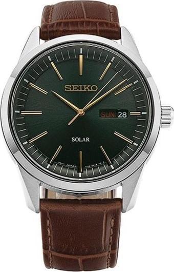 Seiko Solar 40mm Deri Kordon Erkek Kol Saati SNE529