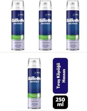 Gillette Tıraş Köpüğü Hassas 250Ml X 4 Adet