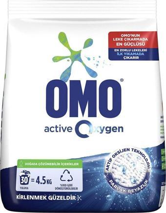 Omo Active Oxygen Toz Çamaşır Deterjanı Beyazlar Için En Zorlu Lekeleri Ilk Yıkamada Çıkarır 4.5 Kg