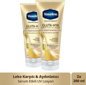 Vaseline Gluta Hya Serum Etkili Uv Vücut Losyonu Leke Karşıtı Ve Aydınlatıcı 200 Ml X2