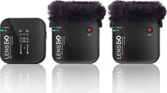 Lensgo 348C Siyah 1V2 Kablosuz Ikili Mikrofon Seti