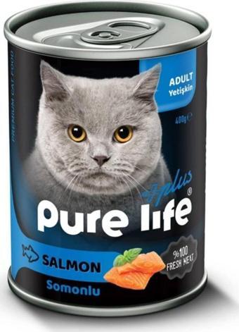 PureLife Somonlu Yetişkin Kedi Konserve Mama 400 gr * 12 Adet