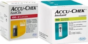 Accu Chek 102'Li Fastclix + Instant 50 Adet Strip