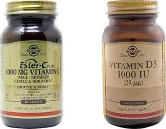 Solgar Ester-C Plus 1000Mg 60 Tablet + Solgar Vıtamın D3 100 Tablet