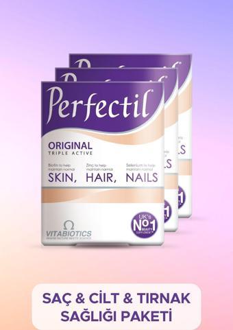 Perfectil Saç Cilt Tırnak Sağlığı Vitamini, Biotin, Çinko,Selenyum,Demir,Magnezyum Içeren 3'Lü Avantaj Paketi
