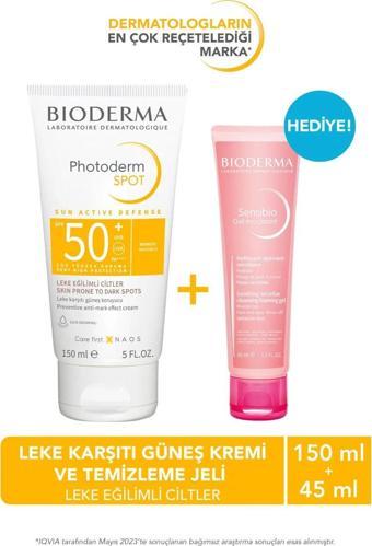 Bioderma Photoderm Spot Spf50+ Leke Karşıtı Güneş Kremi & Sensibio Temizleme Jeli 45 Ml