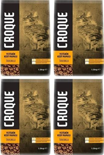 Croque Tavuklu Yetişkin Kedi Maması 1,5 Kg*4 Adet