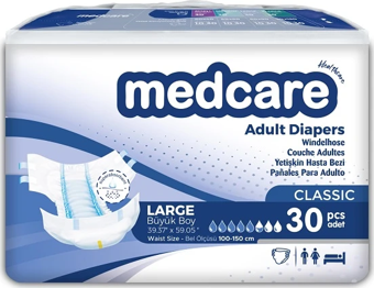 Medcare Belbantlı Classic Hasta Bezi 30 Adet Large