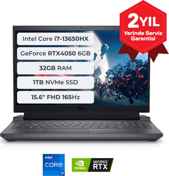 Dell G15 5530 i7-13650HX 64GB 1TB SSD 6GB RTX4050 15.6 FHD 165Hz Ubuntu G1555301104U-64-1