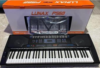 LUNAX Ps68 Pille Çalışabilen Tuş Hassasiyetli Org (Adaptör Dahil)