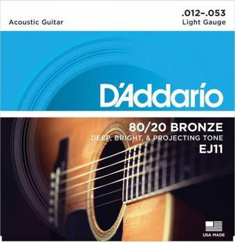 Daddario D'Addario Ej11 80/20 Bronze Akustik Gitar Teli (12-53)