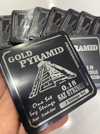 GMC MUSIC STORE Gold Pyramid 0.18 Kısa Sap Bağlama Teli + Mızrap Hediyeli