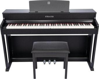 GMC MUSIC STORE Strauss Stp-320-Bk Siyah Çekiç Aksiyonlu Dijital Piyano