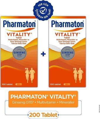 Pharmaton Vitality 100 Tablet 2 Adet